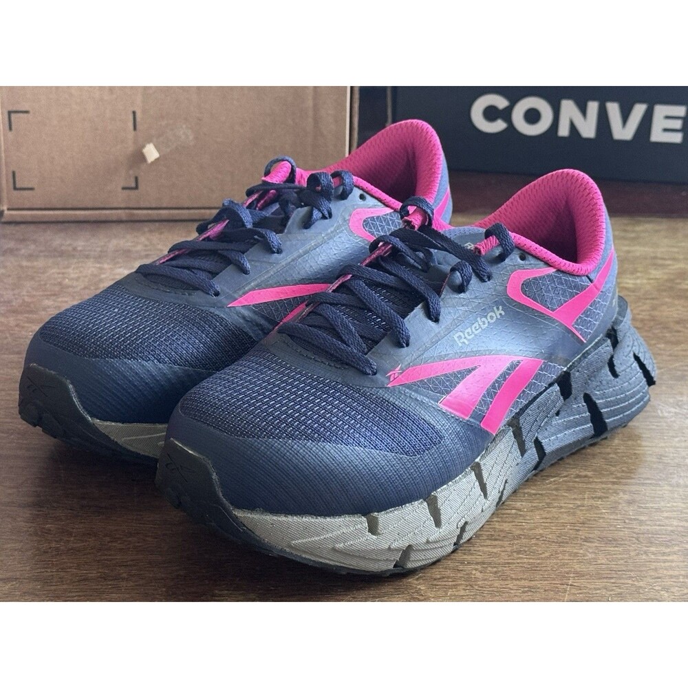 Women’s Size 7.5 Reebok FloatZig Work Composite Toe Navy Pink RB309 NWOB